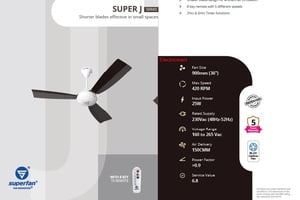 Super Fan  - Super J1 ceiling fan with BLDC motor